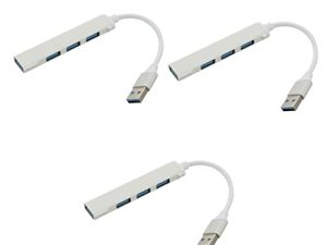 Mobestech 3 قطع جهاز كمبيوتر توسيع مفيد من الألومنيوم USB نحيف لنوع نقل المكتب دونجل متعدد الوظائف لمنافذ الكمبيوتر المحمول وموزع البيانات عالي المهايئ الأجهزة متعددة المنافذ المحمولة