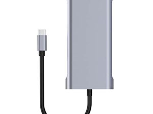 KOMBIUDA Type Station in Silver C محول Docking Splitter ، Dongle ، تمديد سرعات عالية المحور من النوع c ، ملحقات رفيعة عالية - لأجهزة الكمبيوتر المحمول متعددة المنافذ USB متعددة المنافذ
