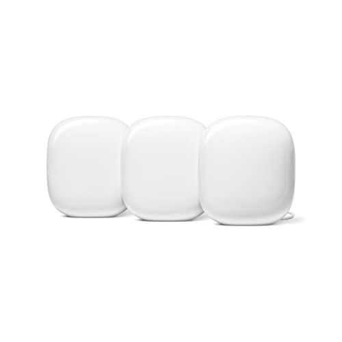 Google Nest WiFi Pro - Wi-Fi 6E - نظام Wi-Fi منزلي موثوق به مع سرعة عالية وتغطية منزلية كاملة - موجه شبكة Wi-Fi - 3 عبوات - ثلج Google Nest WiFi Pro - Wi-Fi 6E - نظام Wi-Fi منزلي موثوق به مع سرعة عالية وتغطية منزلية كاملة - موجه شبكة Wi-Fi - 3 عبوات - ثلج