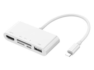 CHRISTOL من أجل / إلى محول ، Hub 5 في 1 مع قارئ بطاقات ، منفذ شحن متوافق مع أجهزة USB