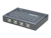 4 منافذ USB 2.0 مشاركة التبديل ، مشاركة جهاز USB واحد مع ما يصل إلى أربعة أجهزة كمبيوتر