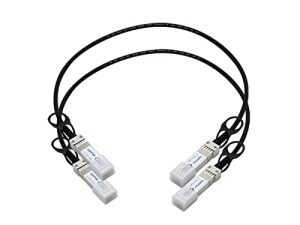 QSFPTEK 2pack 10G SFP + DAC Cable ، 0.5m (1.64ft) كبل Twinax نحاسي سلبي مباشر متصل بـ Cisco SFP-H10GB-CU50CM ، Ubiquiti ، D-Link ، Netgear ، Mikrotik ، أجهزة التبديل المفتوح