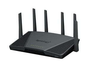 Synology RT6600ax - جهاز توجيه Wi-Fi ثلاثي النطاق 4x4 160 ميجا هرتز ، إيثرنت 2.5 جيجابت في الثانية ، تقسيم VLAN ، معرفات SSID متعددة ، أدوات الرقابة الأبوية ، منع التهديدات ، VPN (إصدار أمريكي)