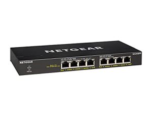 NETGEAR 8-Port Gigabit Ethernet Unmanaged PoE + Switch (GS308PP) - مع 8 x PoE + @ 83W ، سطح المكتب أو التثبيت على الحائط