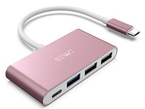 JESWO USB C Hub و 4 في 1 USB C إلى USB Hub مع USB 3.0 ومنفذ شحن USB 2.0 و 100 وات PD ومحول USB C Hub متعدد المنافذ لأجهزة MacBook Pro / Air و iMac و iPad Pro و Surface و Dell XPS والمزيد من USB أجهزة من النوع سي