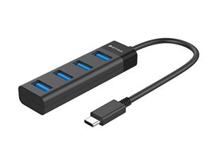 موزع USB C بأربعة منافذ ومحول KEYMOX صغير الحجم من النوع C مع 4 منافذ USB 3.0 محور USB من النوع C لأجهزة MacBook Pro 2019/2018/2017 و Google Chromebook Pixelbook و XPS و Samsung S9 / S8 والمزيد من أجهزة USB من النوع C