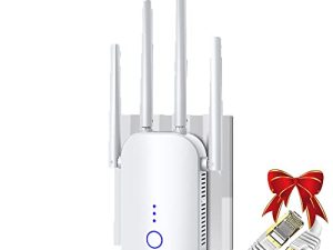 معزز إشارة موسع نطاق WiFi مع منفذ إيثرنت للمنزل ، 1200 ميجابت في الثانية و 40+ جهاز مكرر 6000FT 2.4 و 5 جيجاهرتز ثنائي النطاق WPS استمتع بـ Speed-5G-50