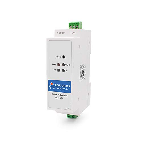 Lubeby Smart Din Rail RS485 إلى محولات إيثرنت خوادم تسلسلية مضغوطة إيثرنت USR-DR302 X 1 مجموعة Lubeby Smart Din Rail RS485 إلى محولات إيثرنت خوادم تسلسلية مضغوطة إيثرنت USR-DR302 X 1 مجموعة