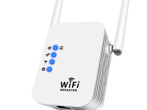 موسع إشارة WiFi Range Extender Booster 300Mbps موسع شبكة مكرر لاسلكي للتغطية المنزلية حتى 2800 قدم مربع و 25 جهازًا بتصميم مضغوط