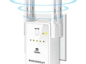 موسع واي فاي 2022 ، معزز إشارة لاسلكي 1200Mbps للمنزل ، مضخم إشارة ثنائي النطاق ، معزز إنترنت فائق ، أوضاع راوتر / مكرر مع منافذ إيثرنت ، يغطي ما يصل إلى 1500 قدم مربع و 30 جهازًا