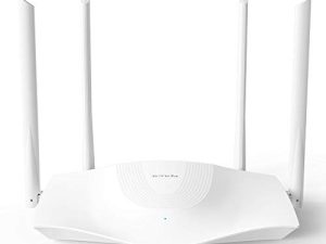 Tenda Wi-Fi 6 Router AX1800 Smart WiFi Router (RX3) - موجه إنترنت لاسلكي جيجابت مزدوج النطاق ， مع MU-MIMO + OFDMA ، وحدة معالجة مركزية رباعية النواة بسرعة 1.8 جيجاهرتز ، تغطية تصل إلى 1200 قدم مربع (4 غرف) و 64 جهازًا