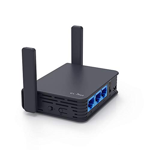 GL.iNet GL-AR750S-Ext (Slate) Gigabit Travel AC VPN Router ، 300Mbps (2.4GHz) + 433Mbps (5GHz) Wi-Fi ، 128MB RAM ، دعم MicroSD ، جسر مكرر ، OpenWrt / LEDE مثبت مسبقًا ، Cloudflare DNS GL.iNet GL-AR750S-Ext (Slate) Gigabit Travel AC VPN Router ، 300Mbps (2.4GHz) + 433Mbps (5GHz) Wi-Fi ، 128MB RAM ، دعم MicroSD ، جسر مكرر ، OpenWrt / LEDE مثبت مسبقًا ، Cloudflare DNS