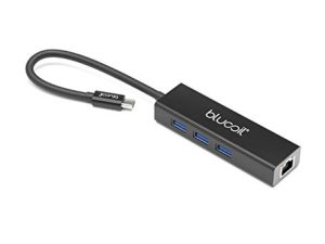 Blucoil 4-in-1 USB C Hub مع 3 منافذ USB 3.0 ومحول إيثرنت - متوافق مع MacBook و Chromebook و Windows وأجهزة Type-C الأخرى