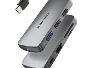 USB C Hub ، 8 في 1 USB C إلى 4K HDMI MAVINEX USB C محول مع منفذ USB 3.0 ، منافذ USB 2.0 ، قارئ بطاقات SD / Micro SD ، توصيل طاقة 100 وات ، متوافق مع MacBook Pro Air HP XPS والمزيد من أجهزة Type C