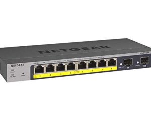 NETGEAR 8-Port PoE Gigabit Ethernet Smart Switch (GS110TP) - مُدار مع 8 x PoE + @ 55W، 2 x 1G SFP، Desktop