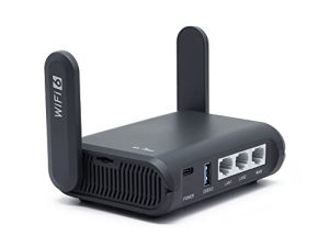 GL.iNet GL-AXT1800 (Slate AX) موجه سفر Wi-Fi 6 جيجابت بحجم الجيب ، موسع / مكرر للشبكات العامة والفنادق ، عميل وخادم VPN ، OpenWrt ، Adguard Home ، USB 3.0 ، تخزين الشبكة ، فتحة بطاقة TF