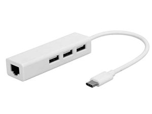 753 USB C Hub ، محول USB C محمول إلى Ethernet مع 3 منافذ USB 3.0 ، لمحول شبكة LAN Thunderbolt 3 إلى RJ45 LAN متوافق مع أجهزة أخرى من النوع C