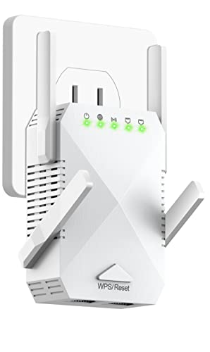 معزز إشارة الإنترنت لموسع شبكة WiFi الجديد بالكامل 2022 للمنزل ، تغطية طويلة المدى تصل إلى 6000 قدم مربع و 35+ جهازًا ، مكرر واي فاي لاسلكي مزدوج النطاق 1200 ميجابت في الثانية ومضخم إشارة مع منفذي إيثرنت