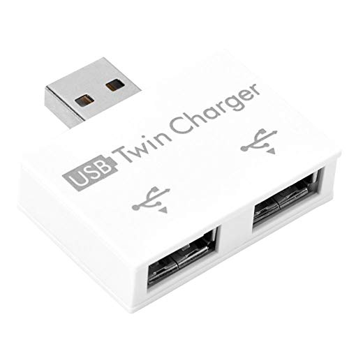 مقسم USB ، موزع شاحن USB2.0 محمول USB2.0 مع منفذين USB ، لدعم أي جهاز محمول لمنفذ USB (أبيض) مقسم USB ، موزع شاحن USB2.0 محمول USB2.0 مع منفذين USB ، لدعم أي جهاز محمول لمنفذ USB (أبيض)