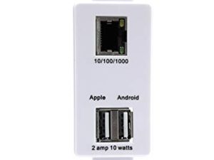 منفذ PoE Texas Gigabit PoE Splitter داخل الحائط مع منفذ شحن سريع 5 فولت USB × 2 وإخراج بيانات RJ45 لأجهزة الكمبيوتر أو أجهزة الكمبيوتر المحمولة أو أي جهاز بيانات سلكي