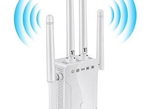 مقوي إشارة موسع نطاق WiFi حتى 4000 قدم مربع و 35 جهازًا ، 4 هوائيات تغطية كاملة 360 درجة ثنائي النطاق 2.4G و 5G موسع النطاق ، مُقوي الإنترنت اللاسلكي ومضخم الإشارة ، 2 منفذ إيثرنت