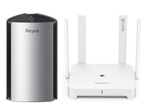 Reyee AX3200 Smart WiFi 6 Router R6 (1-Pack) ، Cover 2500 Sq. Ft ، قم بتوصيل ما يصل إلى 110 جهازًا وراوتر Reyee E3 Wi-Fi 6 AX1800 Smart Wi-Fi Mesh Router مع 4 هوائيات عالية الكسب