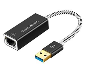 محول USB إلى Ethernet ، CableCreation USB 3.0 إلى 10/100/1000 Gigabit Ethernet LAN Network Adapter متوافق مع Nintendo Switch ، MacBook ، Windows ، macOS ، Linux ، الألومنيوم ، سترة مضفرة