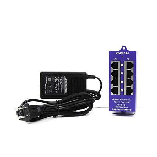 PoE Texas 4 Port 24V Passive PoE Injector with 24V 30W UL / FCC Certified Power Supply - Gigabit Injector - Passive Power Over Ethernet Multi Port PoE Adapter for Ubiquiti، Mikrotik، 24 Volt PoE Devices PoE Texas 4 Port 24V Passive PoE Injector with 24V 30W UL / FCC Certified Power Supply - Gigabit Injector - Passive Power Over Ethernet Multi Port PoE Adapter for Ubiquiti، Mikrotik، 24 Volt PoE Devices