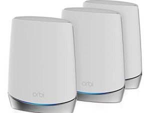 NETGEAR Orbi Whole Home Tri-Band Mesh WiFi 6 System (RBK753) - راوتر مع موسعين للأقمار الصناعية | تغطية تصل إلى 7500 قدم مربع وأكثر من 40 جهازًا | AX4200 (حتى 4.2 جيجابت في الثانية)