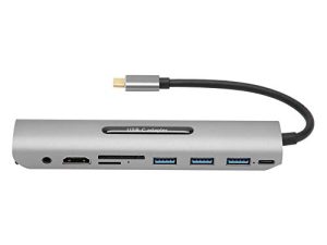 DAKR USB Type C Hub ، USB C Hub 9 in 1 PD محول التوصيل والتشغيل USB C إلى HDMI 4K لأجهزة الكمبيوتر المحمولة USB C والأجهزة الأخرى من النوع C