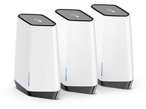 NETGEAR Orbi Pro WiFi 6 نظام الشبكة ثلاثي الموجات للأعمال أو المنزل (SXK80B3) - راوتر مزود بعدد 2 من موسعات الأقمار الصناعية | 4 SSIDs و VLAN و QoS | تغطية تصل إلى 9000 قدم مربع و 80 جهازًا | AX6000 (حتى 6 جيجابت في الثانية)