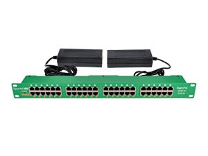 PoE Texas 24 Multi Port IEEE 802.3at PoE + Injector - Gigabit Data Active Power Over Ethernet للأجهزة عالية الطاقة ، حاقن PoE 30W لنقطة وصول WiFi والمزيد مع مزودات طاقة 2X 56V 120W