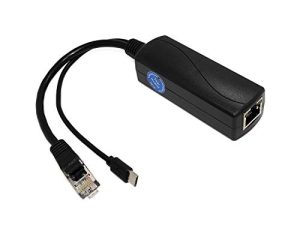 REVOTECH Gigabit Micro USB PoE Splitter 5V 2.4A ، IEEE 802.3af Standard 10/100 / 1000Mbps لـ Raspberry Pi 3B ، Google WiFi ، الأجهزة اللوحية ، Dropcam Power Over Ethernet USB Splitter Adapter (USB0502G أسود)