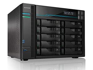 Asustor Lockerstor 10 Pro | AS7110T | التخزين المتصل بشبكة المؤسسة | 3.4 جيجاهرتز رباعي النواة ، منفذ واحد بسرعة 10 جيجابت ، ثلاثة منافذ 2.5 جيجابت ، فتحتان M.2 لذاكرة التخزين المؤقت NVMe SSD ، ذاكرة وصول عشوائي DDR4 بسعة 8 جيجابايت (10 وحدات تخزين متصلة بالشبكة بدون أقراص)