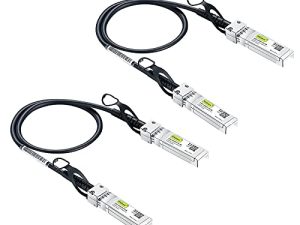 10Gtek # [2-Pack] 10G SFP + DAC Cable - 10GBASE-CU Passive Direct Attach Copper Twinax SFP Cable for Cisco SFP-H10GB-CU0.25M، Meraki MA-CBL-TA-0.25M، Fortinet، Ubiquiti UniFi، 0.25- متر (0.82 قدم)