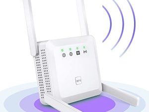 1200Mbps WiFi Booster Range Extender Repeater ، 2.4 و 5 GHz Dual Band WPS Wireless Signal 4 هوائيات 360 درجة تغطية إشارة منزلية كاملة ، تمديد إشارة WiFi إلى أجهزة Alex