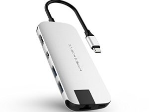HYPER 8-in-1 USB C Hub - Slim Hub for MacBook and USB-C Devices Silver