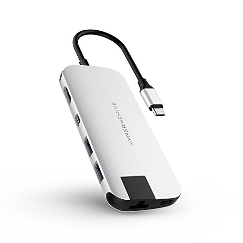 HYPER 8-in-1 USB C Hub - Slim Hub for MacBook and USB-C Devices Silver HYPER 8-in-1 USB C Hub - Slim Hub for MacBook and USB-C Devices Silver