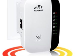 PAKESI WiFi Extender Signal Booster ، مقوي إشارة لاسلكية يصل إلى 2640 قدمًا مربعًا و 25 جهازًا ، مضخم طويل المدى مع منفذ إيثرنت ، نقطة وصول ، متوافق مع Alexa N300 ، إعداد بنقرة واحدة