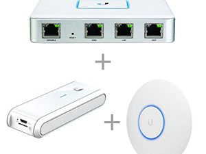Ubiquiti USG Unifi Security Gateway (عنصر واحد) حزمة مع Ubiquiti UC-CK Unifi Cloud Key - جهاز التحكم عن بعد (عنصر واحد) ووحدة نقطة الوصول UAP-AC-PRO-E من Ubiquiti Networks UAP-AC-PRO-E (عنصر واحد)