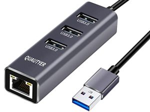 محول USB إلى Ethernet ， QUAUTYER Ethernet إلى محول USB ، محول جيجابت إيثرنت شبكة إيثرنت محمولة متوافقة مع MacBook Windows macOS Linux والمزيد من الأجهزة