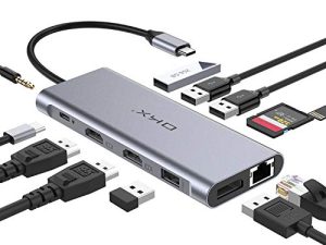 محطة الإرساء ، محطة إرساء USB C ، محور USB C 13 في 1 شاشة ثلاثية مع شحن 100 وات PD ، 2 HDMI ، DP ، USB-C لنقل البيانات ، 3 USB 3.0 ، 2 USB 2.0 لأجهزة MacBook Pro و Type C