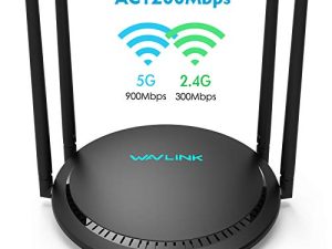 راوتر AC1200 WiFi راوتر إنترنت لاسلكي ثنائي النطاق ، موجه لاسلكي عالي السرعة مع هوائيات 4x5dBi عالية الكسب للألعاب عبر الإنترنت والفيديو عالي الدقة ، يوفر اتصالات WiFi أكثر موثوقية وسرعات WiFi