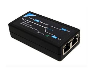 Revotech 2 Port POE Extender POE + Repeater 100 متر (328 قدم) موسع 1 في 2 مخرج يتوافق مع IEEE 802.3af / عند معيار 10100 ميجابت في الثانية لكاميرا POE الأمنية فوق كابلات Cat5 / Cat6 أو UTP (POE5003)