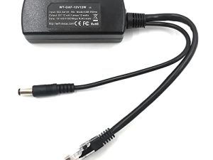 PoE Texas IEEE 802.3af 12v Splitter - Power Over Ethernet Single PoE Splitter 12v 12w Gigabit Data - حماية ضوئية نشطة للأجهزة التي تعمل بجهد 12 فولت ، كاميرا IP ، Foscam ، Arduino