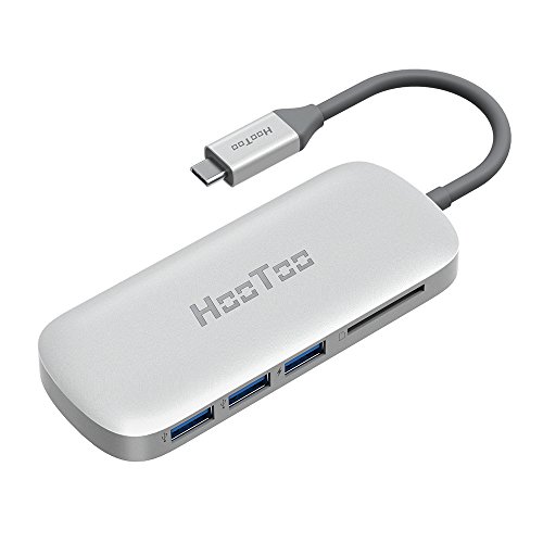 USB C Hub ومحول HooToo USB C مع توصيل طاقة من النوع C وقارئ بطاقات و 3 منافذ USB 3.0 لأجهزة MacBook Pro و Google Chromebook والمزيد من أجهزة USB C USB C Hub ومحول HooToo USB C مع توصيل طاقة من النوع C وقارئ بطاقات و 3 منافذ USB 3.0 لأجهزة MacBook Pro و Google Chromebook والمزيد من أجهزة USB C