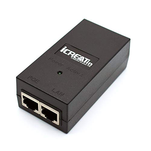 iCreatin Gigabit PoE Injector Adapter 48V 24W Power Over Ethernet لأجهزة 802.3af ، حتى 328 قدمًا ، 10/100 / 100Mbps RJ-45 ، التوصيل والتشغيل ، PSE-480040G iCreatin Gigabit PoE Injector Adapter 48V 24W Power Over Ethernet لأجهزة 802.3af ، حتى 328 قدمًا ، 10/100 / 100Mbps RJ-45 ، التوصيل والتشغيل ، PSE-480040G