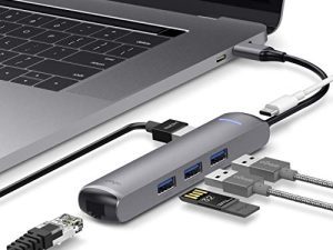 elago 6 in 1 Ethernet لجهاز MacBook Pro وأجهزة USB من النوع C الأخرى [منفذ إيثرنت ، و 4 K HDMI ، ومنفذ شحن PD ، و 3 منافذ USB 3.0]
