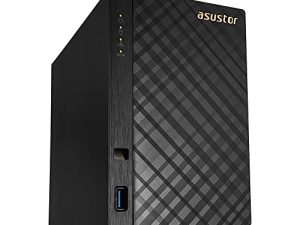 Asustor Drivestor 2 AS1102T - 2 Bay NAS ، 1.4 جيجاهرتز رباعي النواة ، منفذ 2.5 جيجابت واحد ، 1 جيجابايت رام DDR4 ، تخزين متصل بالشبكة ، سحابة خاصة شخصية (بدون أقراص)