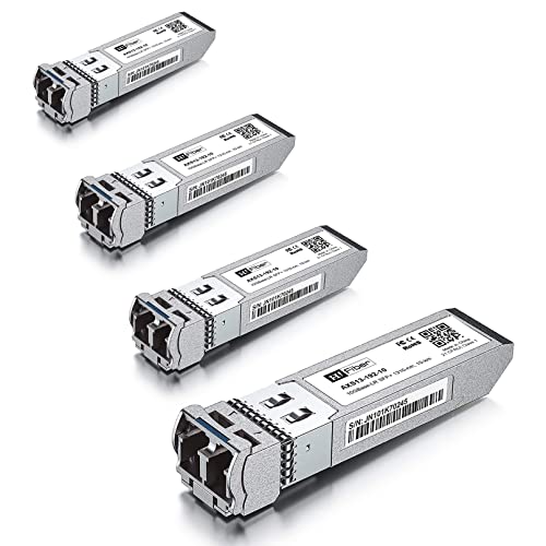 10G Single Mode SFP + LC Module، 10GBase-LR Fiber Transceiver for Cisco SFP-10G-LR، Meraki MA-SFP-10GB-LR، Ubiquiti UniFi UF-SM-10G، Mikrotik، Netgear، D-Link and More (SMF، 1310nm ، 10 كم ، DDM) 4 حزم 10G Single Mode SFP + LC Module، 10GBase-LR Fiber Transceiver for Cisco SFP-10G-LR، Meraki MA-SFP-10GB-LR، Ubiquiti UniFi UF-SM-10G، Mikrotik، Netgear، D-Link and More (SMF، 1310nm ، 10 كم ، DDM) 4 حزم